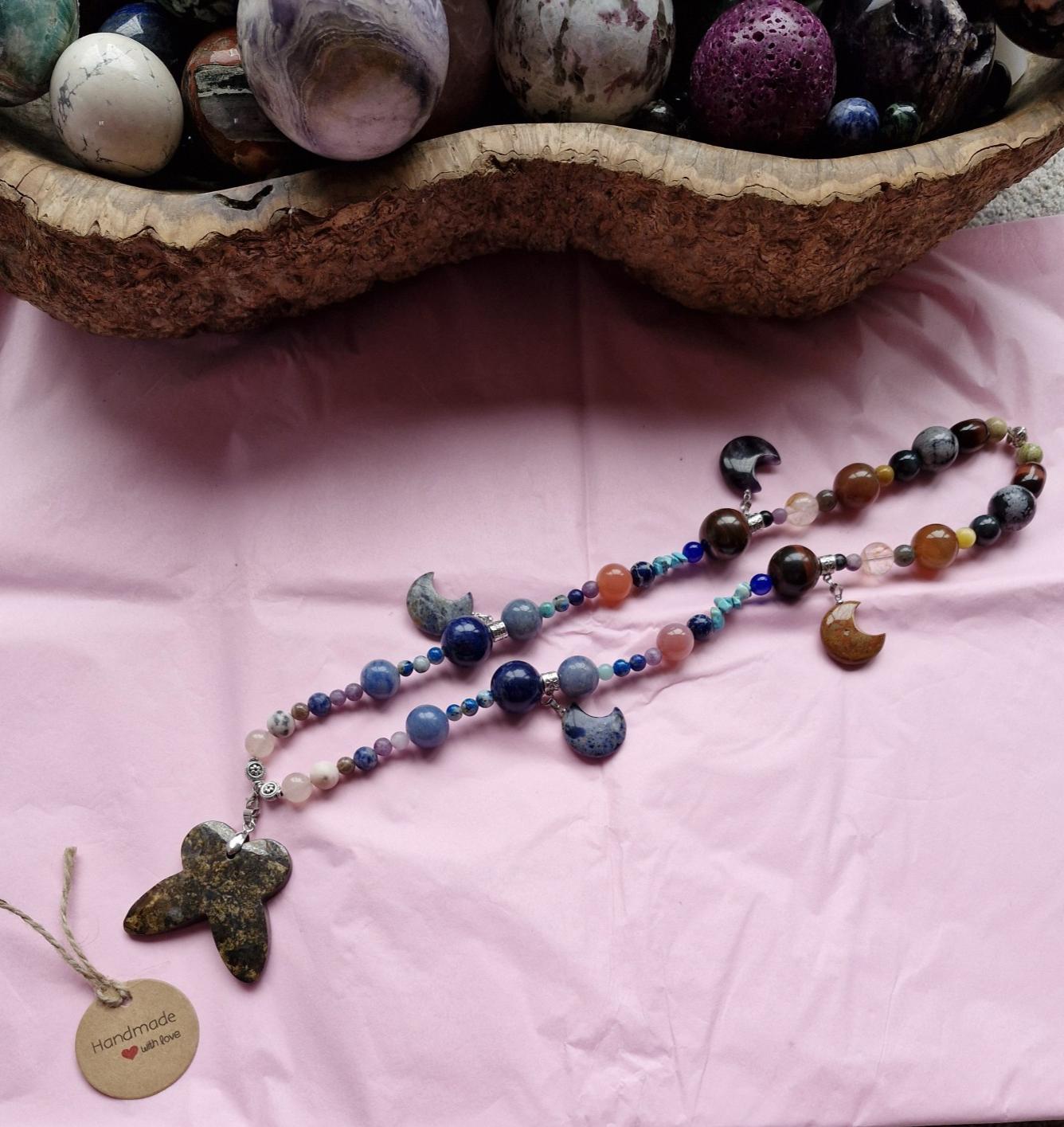 Moss Agate Butterfly Necklace