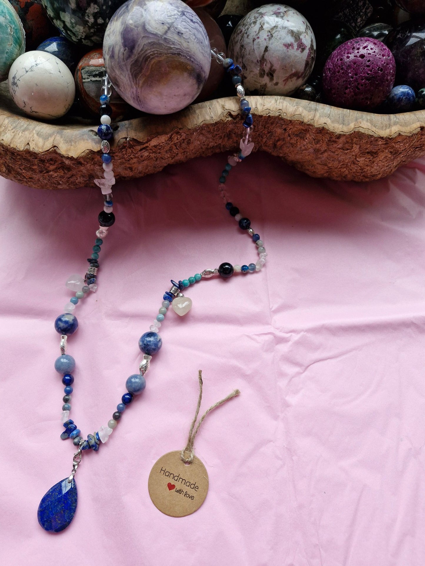 Lapis Lazuli Necklace with Changeable Pendant