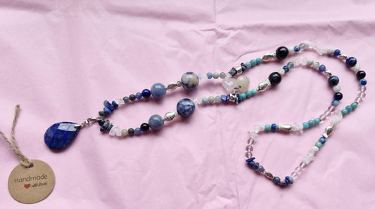 Lapis Lazuli Necklace with Changeable Pendant