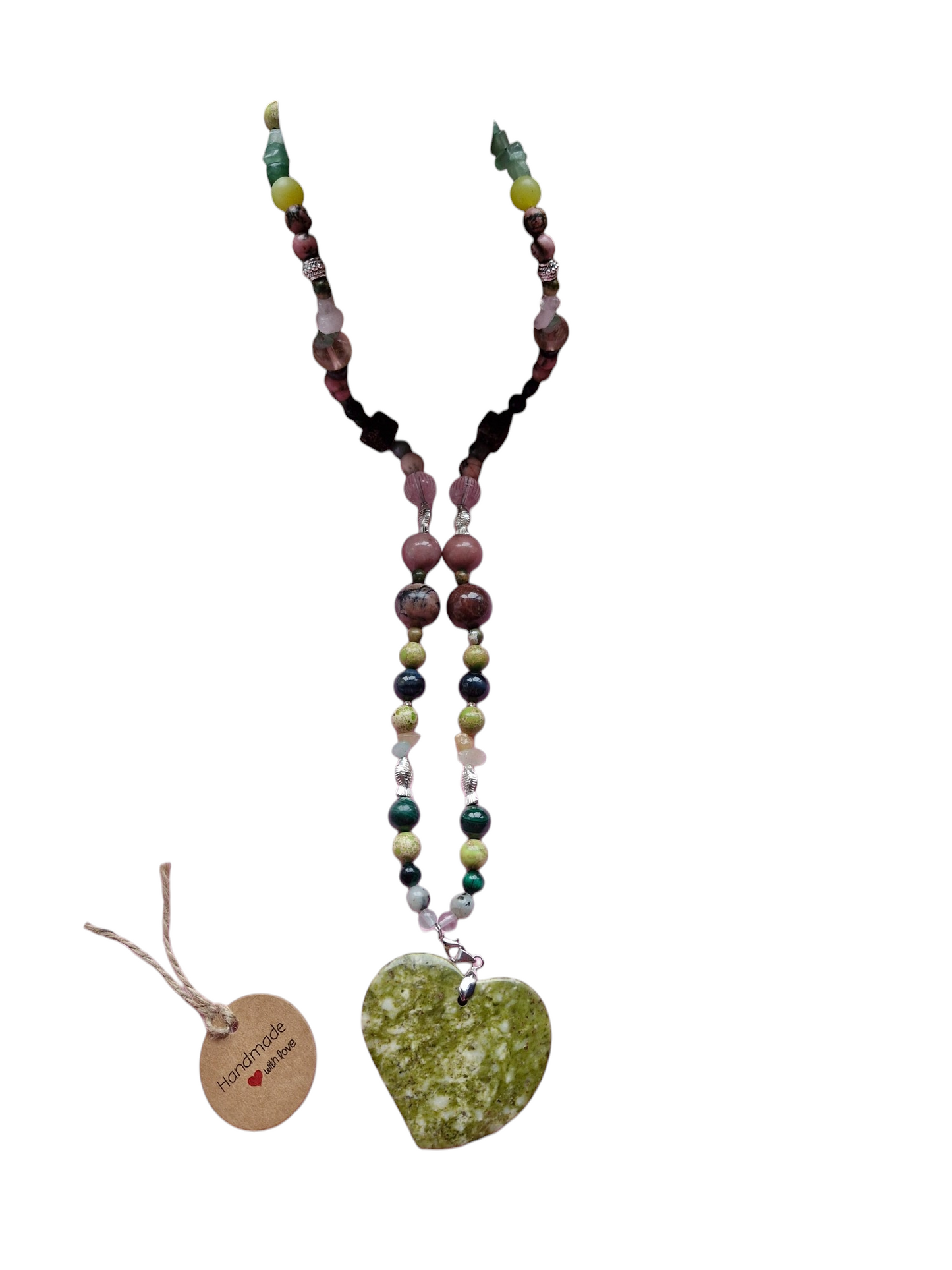 Moss Agate Heart Necklace